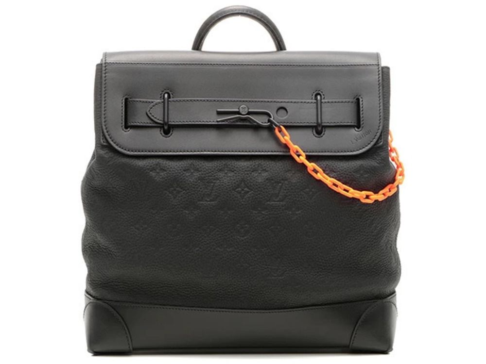 LOUIS VUITTON Steamer Shoulder Bag Taurillon Leather Noir Black